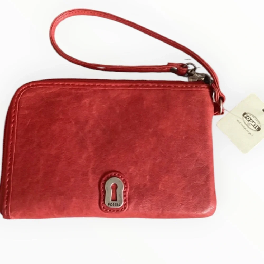 Fossil Red Embellished Wristlet NWT